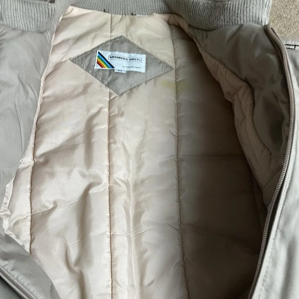 Members Only Men's Classic Racer Jacket Tan‎ Insulated Warm Size 42